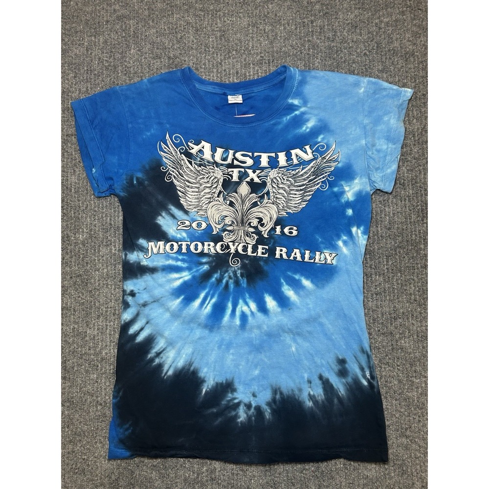 Austin Epic Eagle Blue Tie-dye 2016 motorcycle rally Tshirt Bikercore Size XL‎